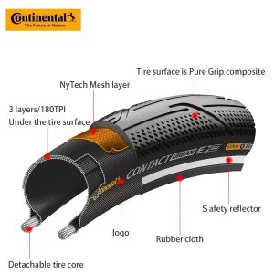 Contatto continentale urbano da 16 pollici / 20 pollici 3 /180 tpi Pianto in acciaio a prova di pugnalata per bici pieghevole BMX con striscia riflettente