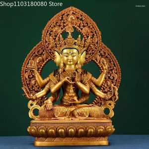 Estatuetas decorativas 33 cm de escultura em latão de cobre usnisa vijaya estátua buddha tibet budismo tantra ushnisha namgyalma escultura