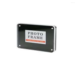 Frames Black Magnetic Acrylic Po Frame Stand Sign Holder Desk Table Label Menu Picture Tag Block