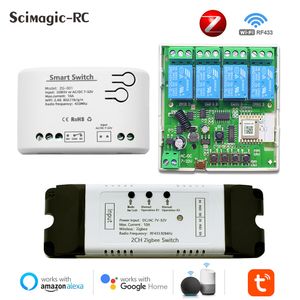 Zigbee Tuya WIFI Motor Smart Switch Moduł 5V 12V 32V 220V RF 433 RADOWY CONTREMACJA 1/2/4 CH CALL ALEXA Google