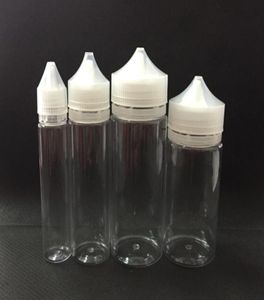 Boş Tombul Plastik Şişeler 60ml 100ml 120ml Pet ECIG ELIQUID ELIQUID EJUICE İÇİN BÖLÜM KAPALARI İLE UNICORN ŞİŞESİ