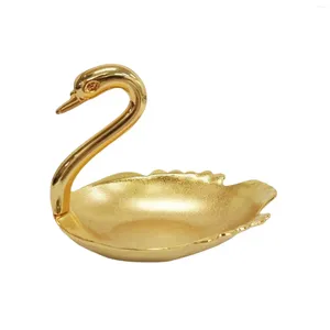 TEA MAKTER ALLOY SWAN FORM FRUITER SERVERING TRAY CANDY DISH PARTY SNACKS PLATE COOKIE STALTER