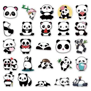 Glue-free 50Pcs Cute No Cutting Required Graffiti Stickers Bright Color Panda Doodle Sticker Rich Patterns Daily Life