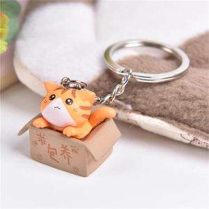 Creative Cute Cut Little Cat Boxchain para homens homens kawaii gatinho pendente keyring bolsa carroche de carrocertão de chaves de chaves