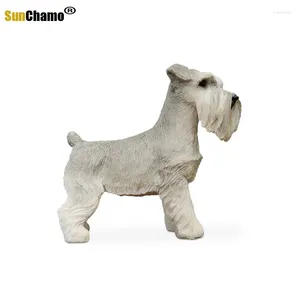 Decorative Figurines Miniature Schnauzer Imitation Dog Model Car Handicraft Furnishing Household Home Decorations Murals Crafts Ornaments