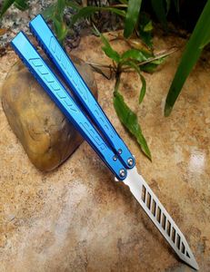 TheOne Falcon Butterfly Trainer Jilt Knife D2 Blade 6061 Aviation Aluminum Handle Bushings swinging Knife EDC Gift7146991