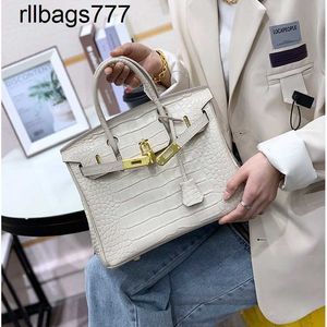 Bk Designer Leather Bags Bag 30 Inch Crocodile Pattern Head Layer Diagonal Bag Large Capacity Handbag