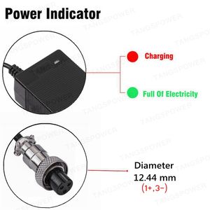 Caricatore a batteria al litio 42V 4A per bici da scooter elettrico 36V Kugoo M2 Caricatore batteria con connettore 3p GX16