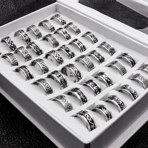 20 sztuk mieszanka w stylu boho stal nierdzewna mężczyźni Pierścień mężczyźni Anillos szerokość mody 8 mm lud punkowa biżuteria dla kobiet Anillos Mujer2137131