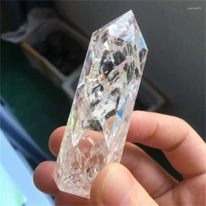 Decorative Figurines Wholesale Natural High Quality Crack Crystal Point Clear Quartz Tower Wand For Healing