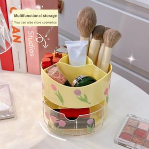 Makeup Brush Organizer Solid Color Keep Neat Pens Storage Ruler Eyebrow Pencil Pen Container Pen Holder Household Supplies