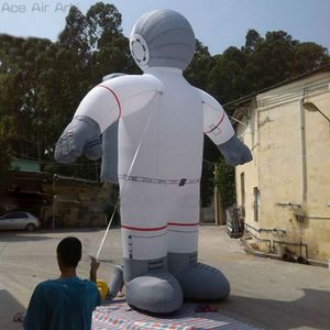 10mH (33ft) Vivid Grey Helmet White Body Flying Pose Inflatable Astronaut Character Model with Space Bag on Back Made in China for Advertising on Sale