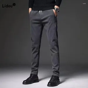 Herrenhosen Business Office Casual Solid Harem für Männer 2024 Frühling Herbst Einfachheit Mode Slim Mid Taille Hosen männliche Kleidung