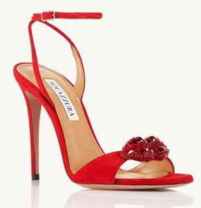 الصيف الفاخرة الفاخرة Aquazzura Kiss Me Sandals أحذية النساء على شكل كاحل على شكل شفة على شكل كاحل Strapt