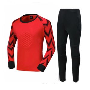 Pantaloni per bambini portiere per adulti maglia calcistica set kit kit da uomo portiere pantaloni o pantaloncini per la protezione delle spugne uniforme da calcio