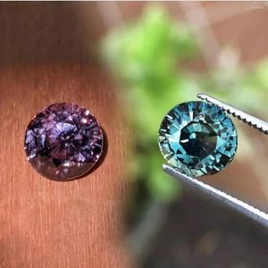 Löst diamanter 5mm Alexandrite Multi Color Change Facettered Round Shape Gemstones