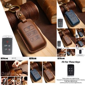 New 2024 2024 Leather Car Key Case Cover For Land Rover Range Rover Discovery 5 Sport 2018 2019 For Jaguar XEL E-Pace 2019 Accessories