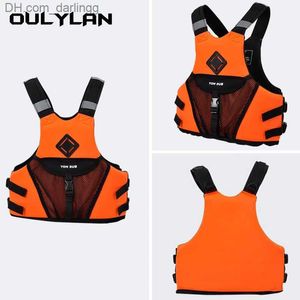 Life Vest Buoy Oulyan Buoyancy vest front pocket fishing and surfing chloroprene rubber life saving portable sail swimming Q240413