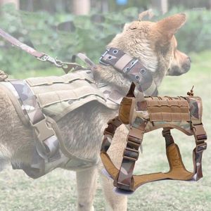 Dog Apparel Tactical Clothes 1OOOD Nylon Waterproof Outdoor Combat Vest Suit Camouflage Training Large Harness