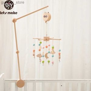 Mobiles# Vamos fazer suporte de campainha de madeira para bebê 0-12 meses para o bebê móvel na cama recém-nascida caixa de estrela lua de camp sino pendurada brinquedos y240412