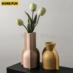 Vase Ceramics Vase Creative Arrange Flower Geometry Nordic Style VaseLiving Room装飾ホームアクセサリーギフト