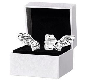 925 Sterling Silver Angel Wing Stud Earrings Original box set for Women CZ diamond Party Jewelry Earring set8054935