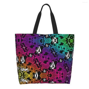 Сумки для покупок на заказ volcoms kate diamond stone patters canvas women recycling withpomery shopper shopper tote