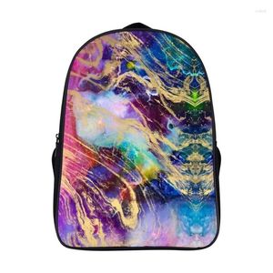 Torby szkolne nowoczesne abstrakcyjne geometryczne wzór marmurowy plecak 16 cali torba laptopa swobodny plecak do podróży na zakupy kempingowe