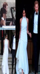 Meghan Markle Brautkleider bodenlange Chiffon Einfache Hülle Brautkleider ärmellose Strand Hochzeitskleid Vestidos de Novia3625545