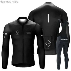 Cykeltröja sätter Cycling Set Men Long Bicycs Skinsuit Seve Mens T-shirt Jersey Summer Clothes Autumn Outfit Man Maillot Clothing Pants Sve L48