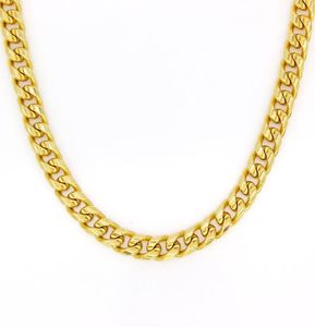 Real 10k Yellow Gold Filled Miami Cuban Chain Necklace 24quot Inch Custom Box Lock Men 10mm width 5mm Thickness Heavy1971271