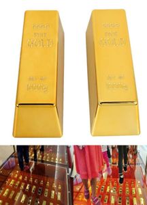 Barra d'oro finta plastica decorazione di simulazione di simulazione della barra di bullion per home dorati per oggetti di scena 9644468