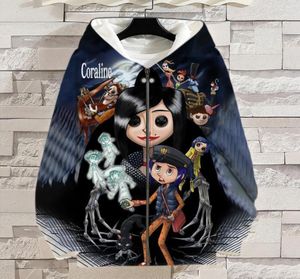 Men039s толстовка толстовок 3D Coraline Men Meding Choodie Print Print Streatwear Boy Kids Whotshirt Zi4246878