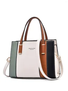Evening Bags Color Block Square Hand Bag Women's Striped Shoulder Tote Rookies & White-collar Workers