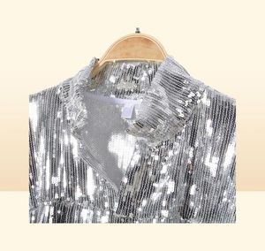 Women039s Tassel Sequin Jacket Autumn Winter Streewear Rock BF Retro Longsleeved Silver Reflective Women Outwear Tops 2109147997617