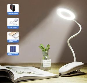 Clip Wireless Table Lamp Study 3 Modes Touch 1200mAh Rechargeable LED Reading Desk Lamp 7000K USB Table Light Flexo Lamps Table5049363