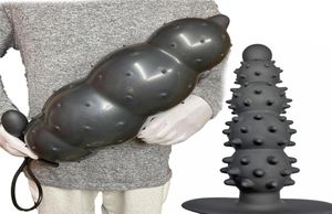 Średnica masażu zabawek seksualnych 13 cm nadmuchiwane dildo cząsteczki analne wtyczka z 5 koralikami wbudowana kolumna silikonowa ogromny tyłek dupator 4627027