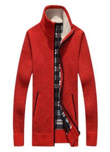 Homem Cardigan suéteres outono inverno quente cashmere lã zíper do cardigan malha de algodão casual PLATURA BEIGE RED RED BLAPEDO MANDARI3692039