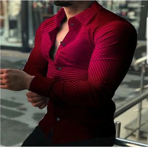 Herren Casual Shirts Hemd Langschläfe Verlaufsgelderbänder oberen grün schwarzen blauen blau rot täglich