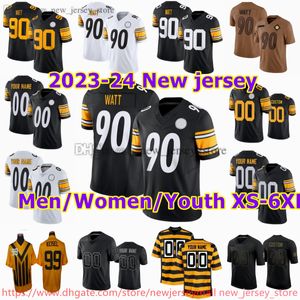 Maglia da calcio NCAA fai-6xl personalizzata cucita 90 tjwatt 10 Mitchelltrubisky 7 Benroethlisberger 22 Najeeharris 8 Kennypickett 2 Masonrudolph Maglie