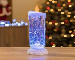 Decoração de partido COR ROTAÇÃO DO GLITTER GLITTER LED CRISTAL CRISTAL LUZ DE 300 ML LUZES DE VELAS SEM FLAMO SMOLO FLICKE2437847