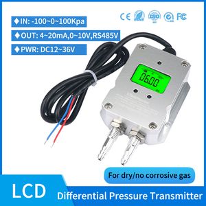 Sensore di pressione dell'aria LCD Trasmettitore di pressione differenziale del vento digitale 4-20 MA sensore di uscita -50-0-50 kPa Trasmettitore di pressione del gas