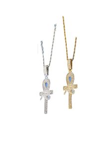 Nuova arrivo Arrivo Ankh Key of Life Collana a sospensione con catena di corda Hip Hop Silver Gold come Gifts4897965