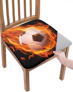 Chair Covers Flame Football Black Soccer Elasticity Cover Office Computer Seat Protector Case Home Kitchen Dining Room Slipcovers