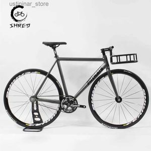 Bikes Ride-Ons PIZZ- Fixed Gear Bike 700C Track Single Speed Racing Bicycle with Flat Spokes Wheelset Aluminum Fixie Frame 52.5cm 55cm L47