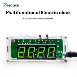 4-siffror Uppladdningsbar DIY Digital Clock Kit SMD SMT Lättkontrollerad väckarklocka Lödningsprojekt för DIY Learning Electronics