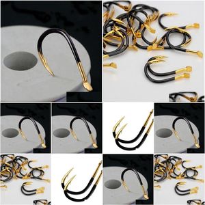 Balıkçılık kancaları 10pcs/lot kancası tek Fishhook malzemeleri cazibe sazan mücadele dikenli renkli tungsten alaşım aksesuarları bırak dağıtım sporu dhim1