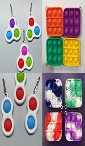 Key Ring Keychain Toys Bubble sensorial por teclado descompressão Toy Kids Silicone Charms Car Chain Chain Stress Relief Toys Ball Funny Wholesale H39QB3D3003637