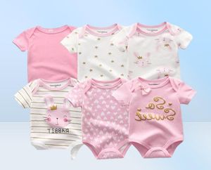 Baby Kids Maternity Drop Delivery 2021 EST 6PCSLOT GIRL KLÄNGE ROUPA DE BEBES POY CLABAR Baby Clothing Set Rompers Born Cott1625699