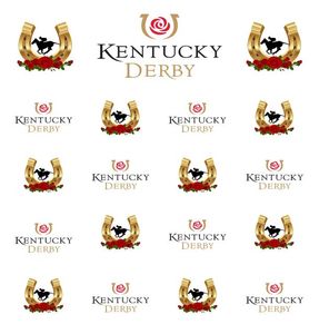 Kentucky Derby Vinyl -Pographie Hintergründe Gold Horseshoe Red Rose Blumen Schritt und Wiederholung PO -Standpunkte für Party Studi4321529